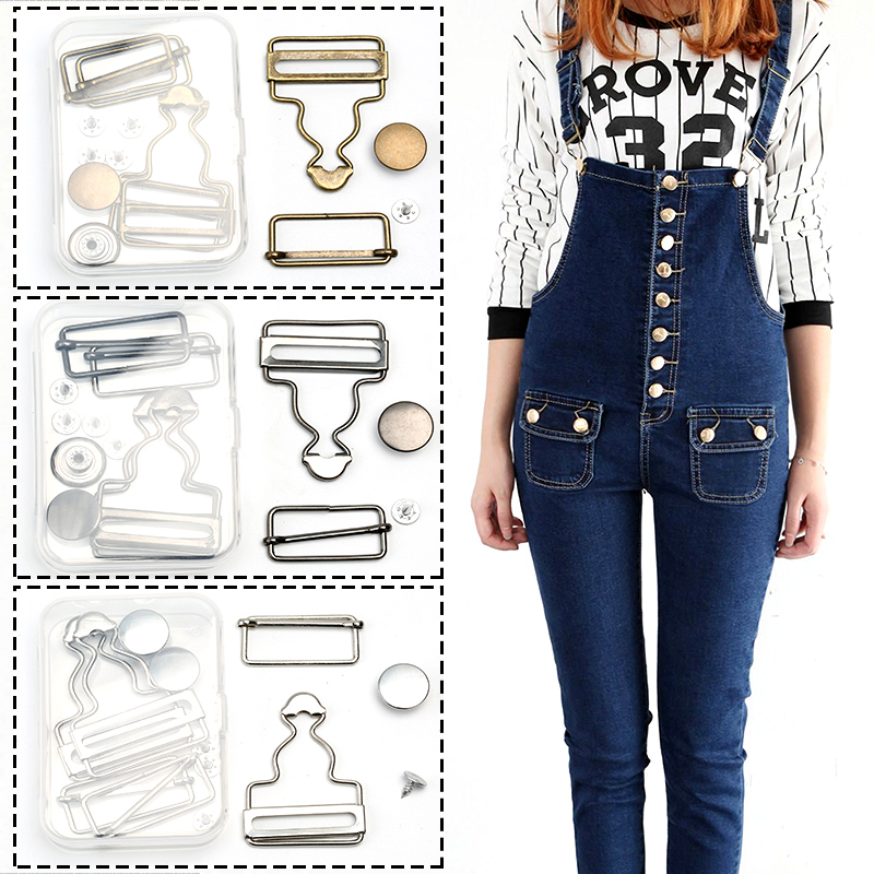 女背带裤纽扣挂钩牛仔衣服裤子可调节纽扣扣子葫芦扣金属工字钮扣
