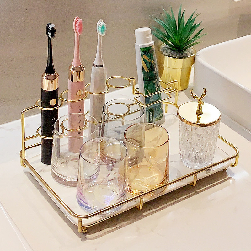 【活动价】轻奢电动牙刷置物架卫生间浴室洗漱台面漱口杯牙缸牙杯洗漱杯套装