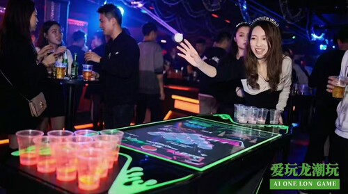 Pong智能啤酒乒乓桌商用发光对战台酒吧KTV互动社交游戏设备