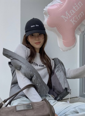 韩国M*Kim字母刺绣棒球帽纯棉鸭舌帽 男女同款潮牌帽子