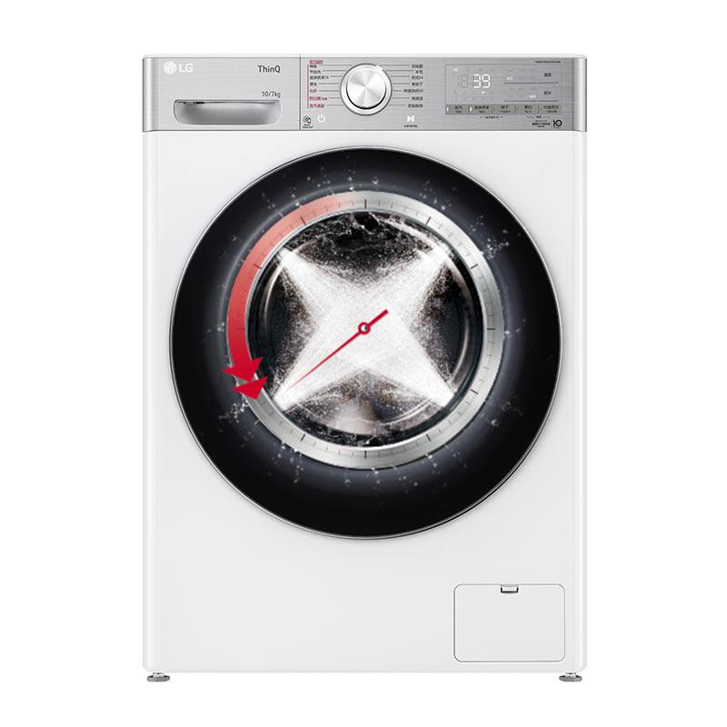 LG FCW10D4WA蒸汽除菌洗烘洗烘一体机10Kg小旋风全自动家用洗衣机