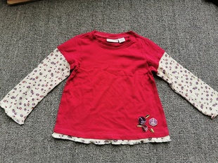 外贸单 舒适纯棉女童小童百搭上衣女 儿童圆领套头长袖