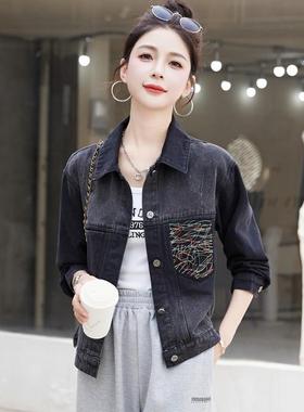 黑色牛仔短外套女2025春秋季新款时尚休闲小个子百搭上衣夹克褂子