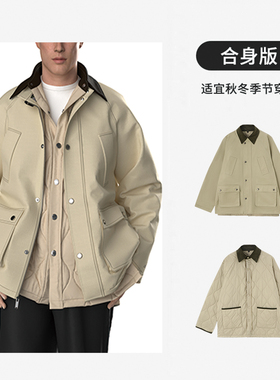 男士三合一夹克多功能保暖都市休闲有型男款翻领美式复古防风加厚