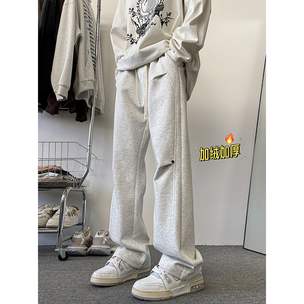 L004JR-P78不加绒P68加绒加厚直筒休闲裤宽松长裤运动卫裤控88，男装休闲裤，电商A444