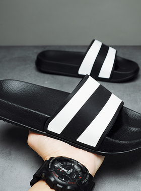 欧洲站拖鞋男款夏季外穿经典黑色潮牌高级感运动防滑户外一字凉拖