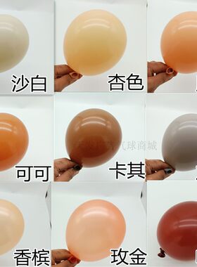 肤色香槟色白色生日布置气球
