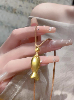 传承沙金女项链鱼你一起网红轻奢小众设计超仙气质潮流锦鲤项链女