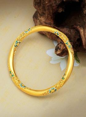 青花珐琅彩手镯仿真黄金