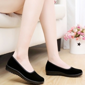 女鞋 黑布鞋 平跟单鞋 鞋 老北京布鞋 舞蹈鞋 酒店礼仪工作装 软底妈妈鞋