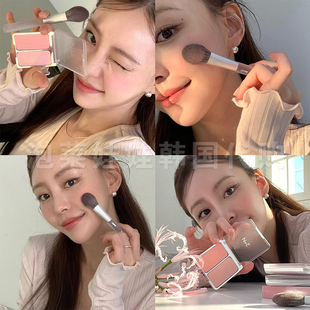 裴珠泫同款▲韩国2aN怡艳双色腮红膨胀色腮紫哑光高光女团立体修