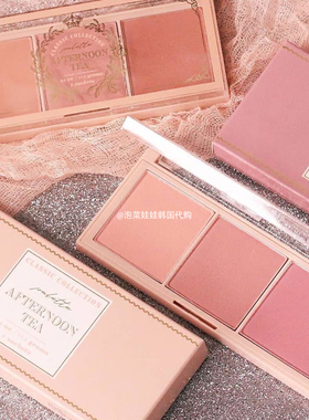 韩国immeme下午茶三色腮红盘高光收缩膨胀色腮红女腮紫多色一体盘