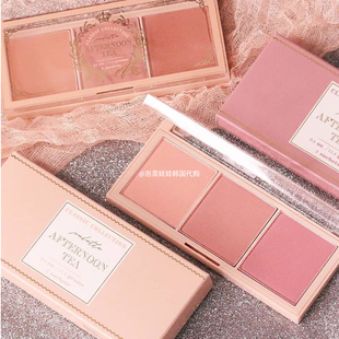 韩国immeme下午茶三色腮红盘高光收缩膨胀色腮红女腮紫多色一体盘