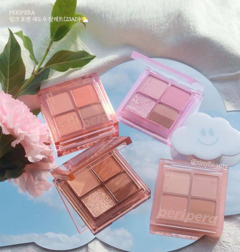 韩国peripera菲丽菲拉墨彩四格眼影珠光哑光打底23新春新品提亮