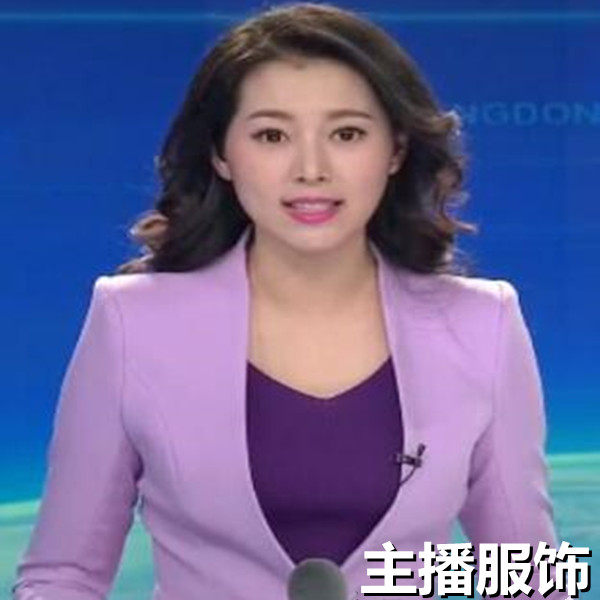 定制新闻主播v领上镜西装艺考西装修身大码职业套装通勤装外套女