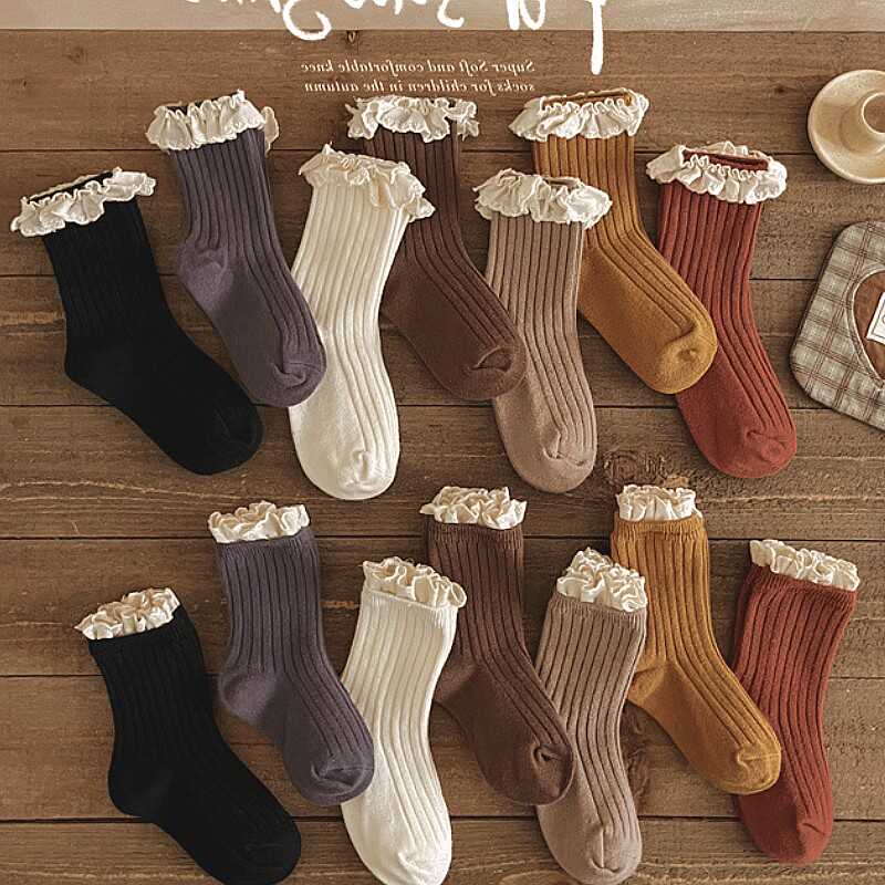 韩版复古女童纯棉短袜