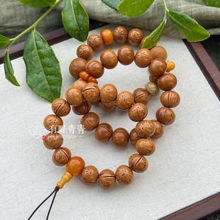 有野青青「桃之夭夭」原创中式设计桃核果核驼骨平安文玩手串男女