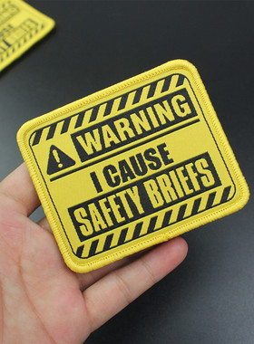 WARNING警告织唛臂章个性背包魔术贴章士气章布贴补丁贴帽贴徽章