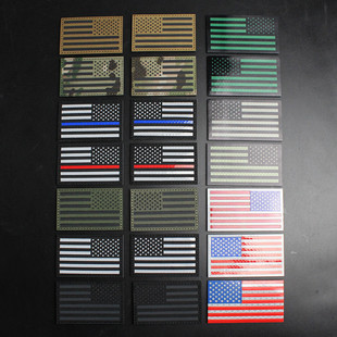 激光切割反光美国国旗魔术贴章IR反士气章背包贴章头盔贴臂章徽章
