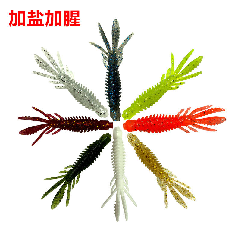 6.5cm1.8g7.5cm2.2g浮水软饵虾内德铅头钩钓组鲈鱼软饵倒钓软饵
