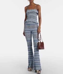 微喇叭裤 女装 吊带衫 Etro艾绰2026春夏新款 半身裙荷叶边 针织修身