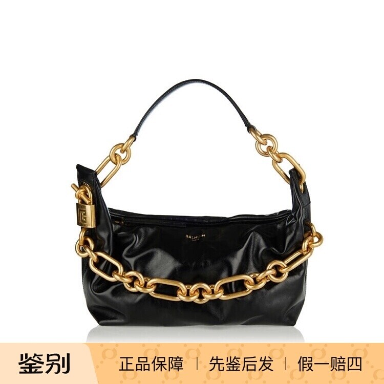 女士真皮腋下包 手提单肩包 金链条黑色Balmain巴尔曼 2025早秋款
