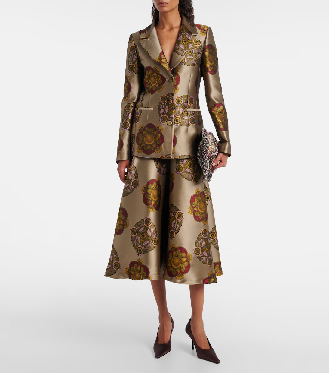 缎面提花西装 印花半身裙 LA DOUBLEJ 2025秋冬款女装