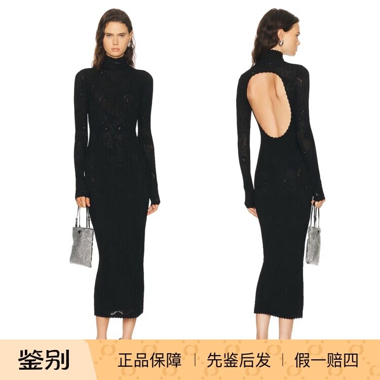 黑色蕾丝半高领弹力修身连衣裙 露背礼服裙 Givenchy纪梵希2026款