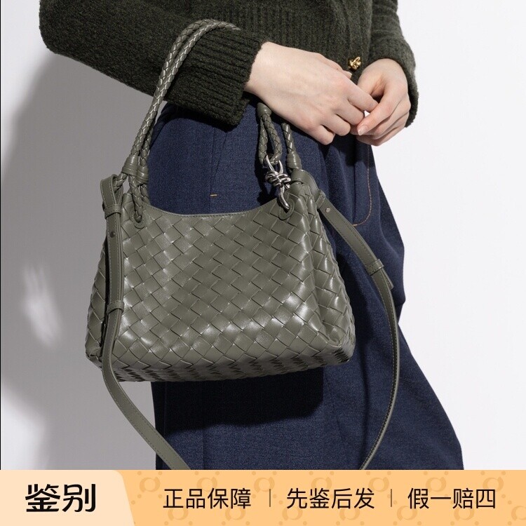 BV女包 羊皮编织中号手提单肩斜挎包 Bottega Veneta葆蝶家2025秋