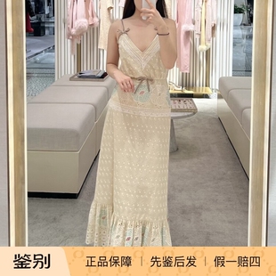 2026春夏新款 Valentino华伦天奴 吊带连衣裙 女士镂空绣花长款