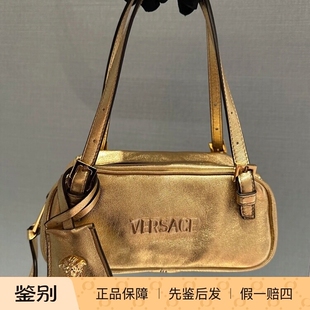 金色真皮女包 保龄球包 手提单肩包 Versace范思哲 2025春夏新款