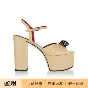 裸色真皮防水台超高跟凉鞋 Valentino华伦天奴2026 黑色豹头女鞋