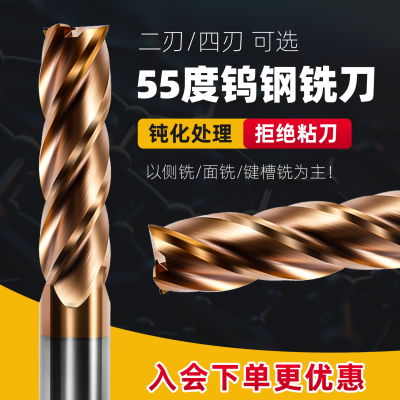 55度钨钢铣刀4刃2刃平底洗刀CNC加工中心刀具硬质合金加长立车刀