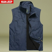 Vest nam mùa hè mỏng phần ngoài trời giải trí thể thao dụng cụ vest vest trung niên cha vest lỏng kích thước lớn vest - Dệt kim Vest áo khoác nam giả vest