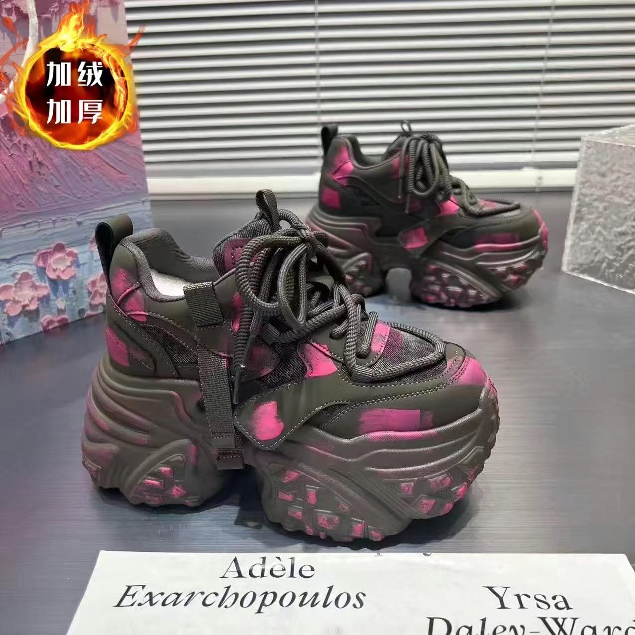 IG/IG厚底增高10cm老爹鞋女2025秋季新款透气轻便软底运动休闲鞋