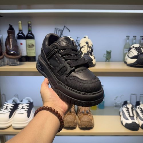 潮男鞋高端气垫厚底增高板鞋秋冬新款头层牛皮阔版时尚休闲面包鞋