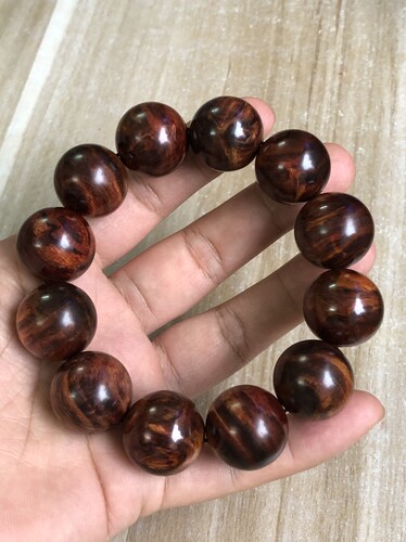 海南黄花梨紫油梨2.0手串瘤疤纹金丝高油密木质细腻送礼送长辈