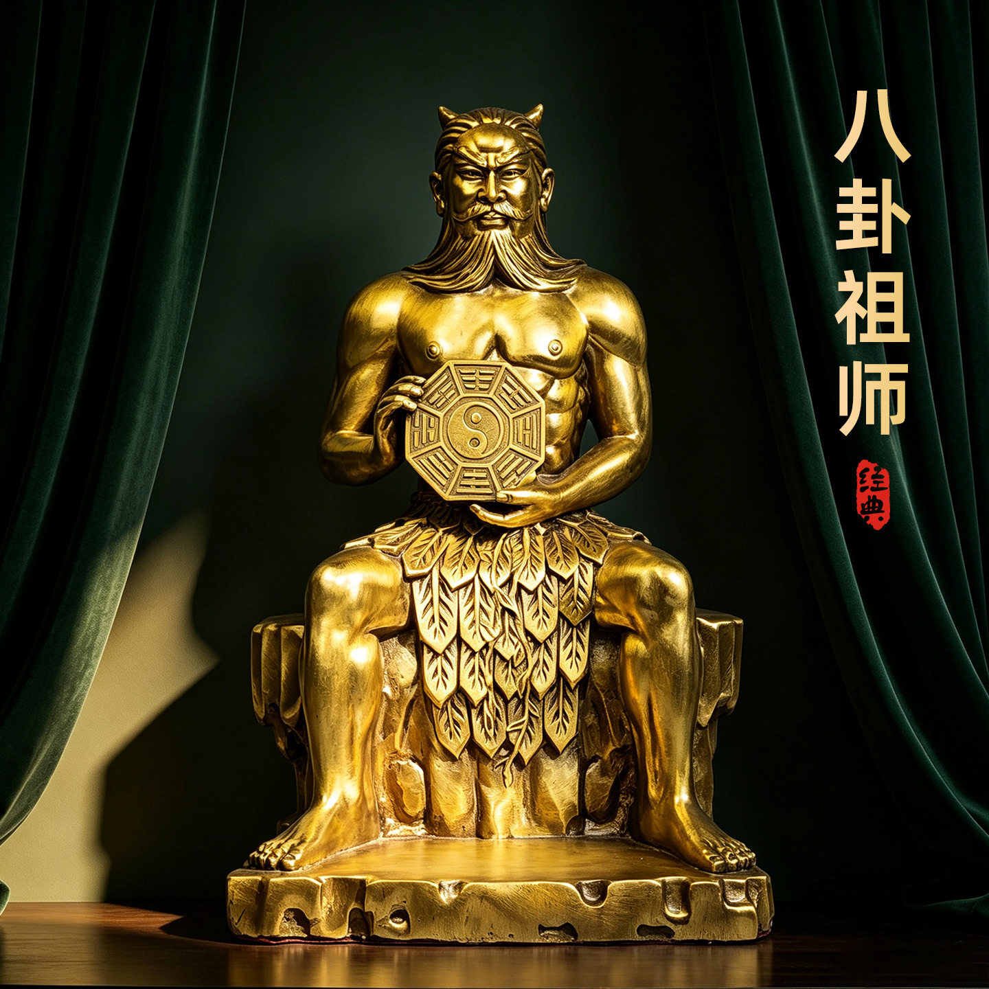 黄铜家居摆件人祖伏羲铜像