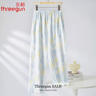 女式 全棉时尚 休闲裤 女士夏天薄款 大码 纯棉长裤 夏季 三枪睡裤 家居裤