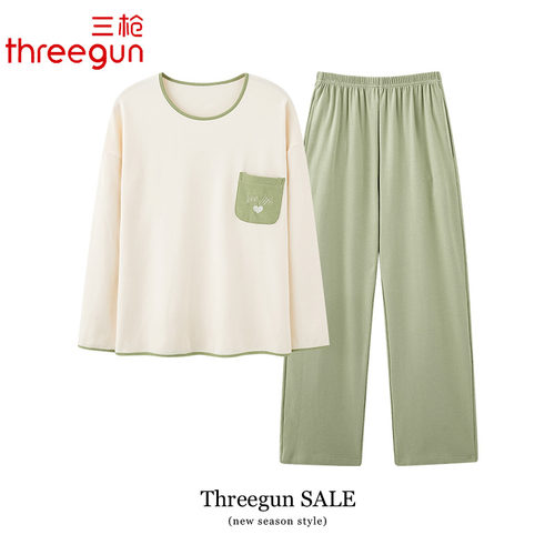 THREEGUN/三枪纯棉长袖长裤