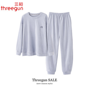 三枪睡衣女士秋冬季薄款海岛绒休闲加绒家居服冬天珊瑚绒女款套装