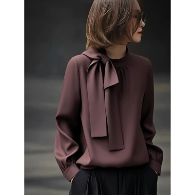 法式高端小资小上衣女2025秋新款爆款高级感轻奢减龄洋气衬衫衬衣