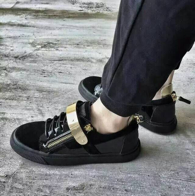 春秋季牛皮金扣黑蓝丝绒时尚男鞋