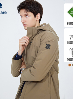 [三防]Navigare意大利小帆船冲锋羽绒服男冬季绿色休闲保暖外套