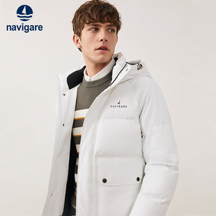 [三防]Navigare意大利小帆船白色休闲羽绒服男冬季新款面包服外套