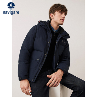 [三防]Navigare意大利小帆船蓝色休闲羽绒服男冬季新款面包服外套