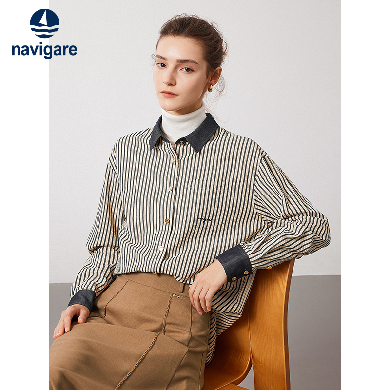 小帆船秋季新款条纹衬衫