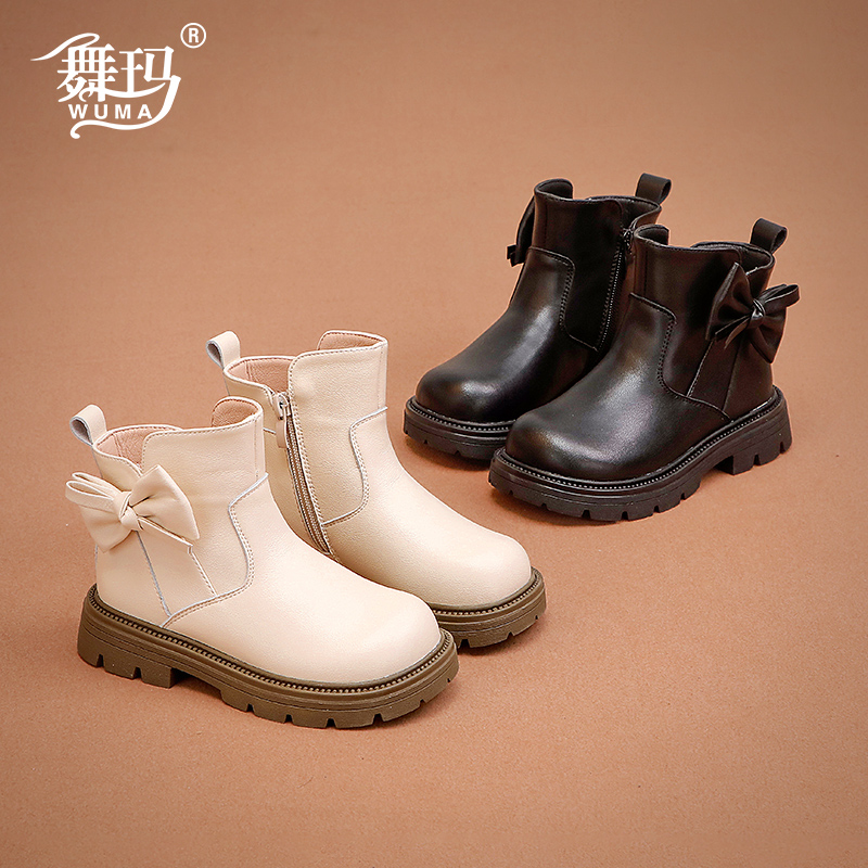 舞玛女童冬季公主马丁靴皮靴