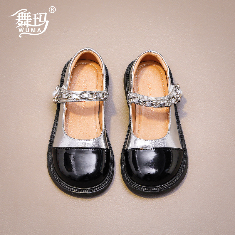 女童鞋子儿童真皮公主皮鞋2025新款春秋款小女孩秋季亮面软底单鞋