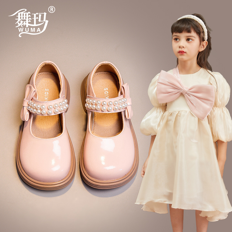 舞玛2025秋季女童新款玛丽珍皮鞋